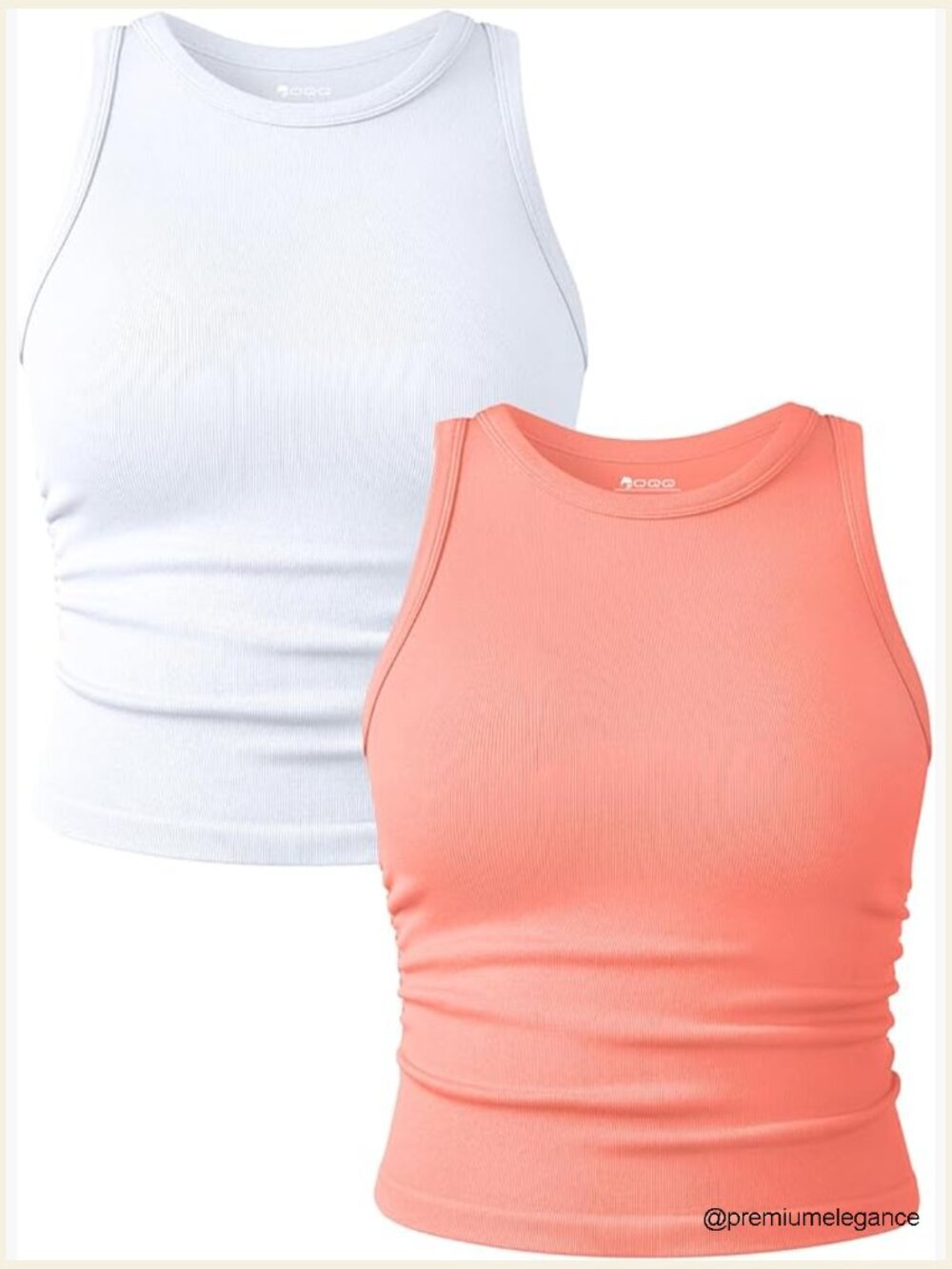 2pk Sleeveless Crop Top Tanks Crew Neck Stretch Yoga Tops Camisole